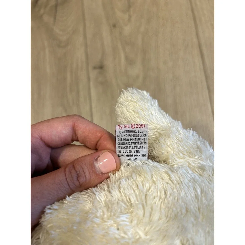 Tidbit Ty Classics Puppy Dog Plush Retriever Doodle Cream Ivory White 2001 Silk